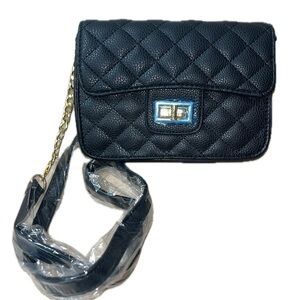Quilted Faux Leather Turlock Purse W/Gold-tone Chain Accents, NWOT